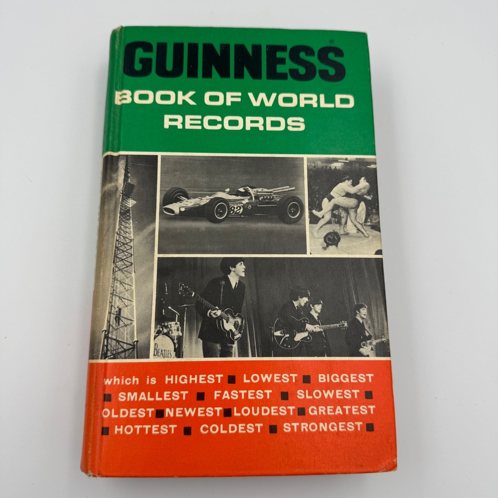 Guinness Book of World Records Book Green 1965 Revised Edition Vintage